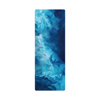Tapis de yoga naturel antidérapant en PU de 5 mm, style peinture à l'huile, tapis d'exercice en caoutchouc pour la danse et le fitness, épaissi pour une meilleure adhérence, 183 cm, 2,7 kg