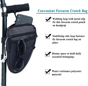 Muestra gratuita: Muleta plegable axilar con puntas de goma, dispositivo médico para axilas, bastón para caminar, bolsa para muletas axilares - Product Image 3