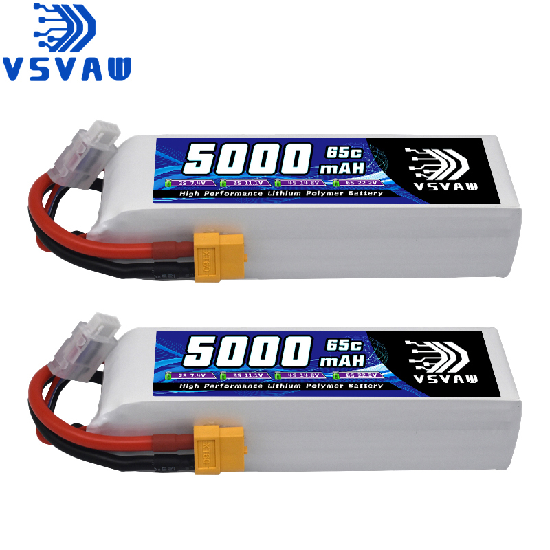VSVAW 11.1V 5000mah 3S Drone Lipo Battery XT60 T Deans XT90 EC5 RC Parts 65C for FT012 Racing Boat Car Airplane Copter FPV Drone