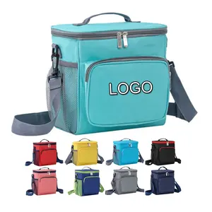 Custom Logo Women Men Insulated Picnic Insulated Cooler Bag Box Shoulder Strap Tote Lunch Bag Waterproof Fruits Food Cooler Bag