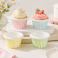 Moules à cupcakes en papier enduit de PET ou résistant à la graisse, 100 pièces, résistants à la chaleur, adaptés au four et au micro-ondes, jetables