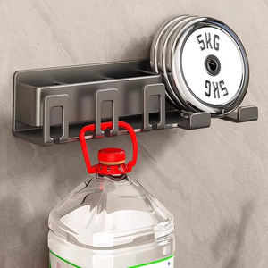 Gun Metal Grijze Muur Gemonteerde Tool Organizer Voor Badkamer Woonkamer Metalen Combo Beugel Voor Tandenborstel Mondwater Cup Haar - Product Image 5