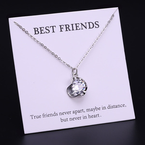 Stella di cristallo di Esprimere un Desiderio delle Donne di Carte di Gioielli Migliore Amico Corona Luna Stelle Del Cuore con Strass Collane a Catena - Product Image 5