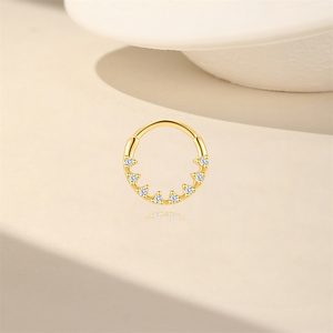 Piercing de Nariz de Plata de Ley S925 Chapado en Oro, Diseño Clásico Minimalista con Circonita Cúbica, Joyería Hipoalergénica para la Nariz - Product Image 6