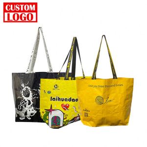 Bolsa de Compras Reutilizable de Tela No Tejida Laminada, Bolsa de RPET y PP con Logotipo Personalizado, OEM, Precio Bajo, Bolsa de Compras de PP No Tejida - Product Image 1