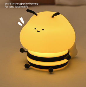 Lámpara Nocturna de Silicona con Forma de Abeja, Recargable por USB, LED, Luz Cálida Regulable de 3 Niveles, Lámpara de Noche para Dormitorio Infantil - Product Image 4