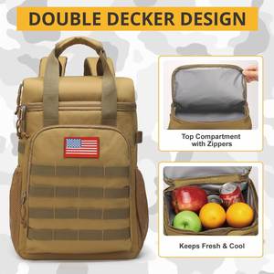 Sac à dos isotherme tactique en polyester pour le déjeuner et le travail, sac isotherme souple pour homme 25L, imperméable et anti-fuite - Product Image 5