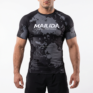 <span class=keywords><strong>Rash</strong></span> Guard Personalizzata per Jiu Jitsu Estiva UPF50+ per Ragazzi e Adulti a Maniche Corte per BJJ No-Gi Abbigliamento per Arti Marziali in Dropshipping - Product Image 5