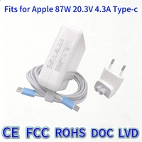 Adaptor Pengisian Daya Cepat 87W Tipe-C Kepala Magnetik Cocok untuk MacBook Air Pro M1 M2 M3 MAX, A3434 A1370 A1466 A1502
