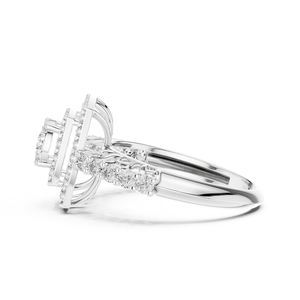 Bague en argent avec diamant, bijou classique élégant et stylé pour femme, parfait pour les mariages, les fiançailles, les anniversaires et les soirées. - Product Image 3