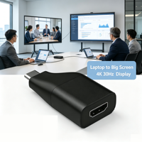Adaptateur Type C vers HDTV 4K 30Hz, convertisseur USB C mâle vers HDTV femelle, Plug and Play pour ordinateur portable, téléphone, tablette vers TV, moniteur, projecteur