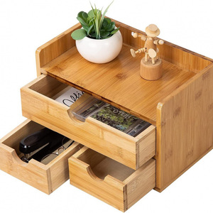 Tre gỗ 3-tầng Máy tính để bàn lưu trữ hộp-ngăn kéo tổ chức cho đồ trang sức, kính, mọng nước hiển thị & sử dụng phòng ngủ - Product Image 4