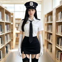 Seragam Pramugari Wanita Kemeja Putih atau Biru Rok Hitam Kostum Pramugari Pakaian Kerja Pramugari