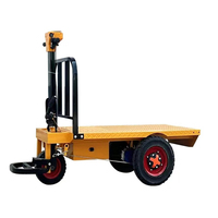 Chariot électrique à batterie 1000W, capacité de charge maximale 500 kg, chariot à plateau plat pour le transport de briques, petit chariot de travail à plateau plat