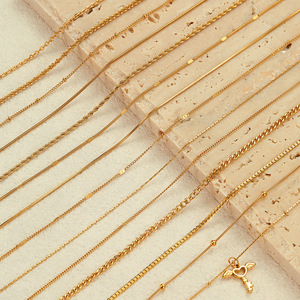 Gold Plated Stainless Steel <b>Snake</b> Twist <b>Chain</b> Necklace, Anti-Tarnish Beaded Clip <b>Chain</b> Minimalist Niche Fashion Spring - Product Image 1