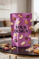 Sacs alimentaires personnalisés multi-styles avec logo pour noix mélangées, biscuits, bretzels, sacs de rangement pour noix mélangées, bonbons, emballage flexible
