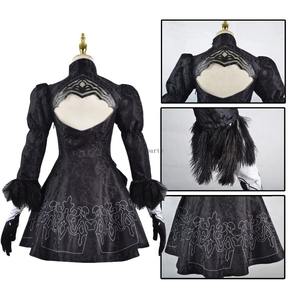 Costume de <span class=keywords><strong>cosplay</strong></span> Nier Automata Yorha <span class=keywords><strong>2B</strong></span>, tenue sexy, costume de jeu, unisexe, jeu de rôle, fête d'Halloween, déguisement, polyester - Product Image 5