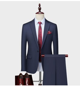 Rắn màu đôi-nút của nam giới lớn-có Kích thước slim-phù hợp với trang phục chính thức ý phù hợp với cho tiệc cưới thiết lập của ba mảnh - Product Image 5