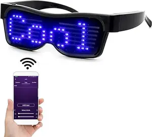 Customizable Blue tooth LED Glasses for Raves, Festivals, Fun, Parties, Sports, Costumes, Flashing - Display Messages, Animation