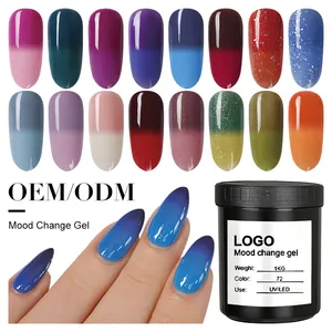 Oem/odm marque privée facile à imbiber vernis à ongles gel UV de couleur à changement de température pour l'art des ongles de beauté