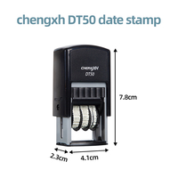 Tampon auto-encreur réversible Chengxh-DT50 de haute qualité, texte personnalisable, dates réglables (chinois/anglais), pour usage bureautique, en plastique