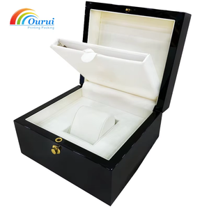 Factory Direct Glossy Wooden <b>Watch</b> Box with Leather Lining, Premium Piano Finish Single <b>Watch</b> Presentation Box with Wooden <b>Case</b> - Product Image 4