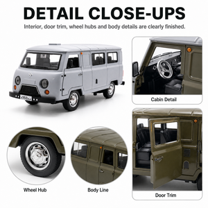 Wholesale 1:<strong>24</strong> Diecast Classic Russian UAZ <strong>Van</strong> Openable Door Pull-Back Camper Toy Car with Light Sound Plastic &amp; Metal - Product Image 4