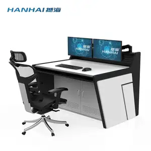 Meja konsol HPL desain industri Modern untuk ruang kontrol pusat siaran