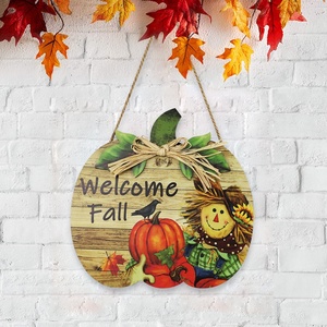 Wholesale Custom Farmhouse Fall Harvest Thanksgiving Wood Listing Decorations <strong>Pumpkin</strong> <strong>Wooden</strong> Hanging Sign - Product Image 6