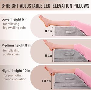 Almohada <span class=keywords><strong>de</strong></span> Espuma Viscoelástica <span class=keywords><strong>de</strong></span> Alta Densidad con Soporte en Forma <span class=keywords><strong>de</strong></span> Cuña para Dormir, Alivio del <span class=keywords><strong>Dolor</strong></span> <span class=keywords><strong>de</strong></span> Piernas, con Funda Extraíble y Lavable - Product Image 2