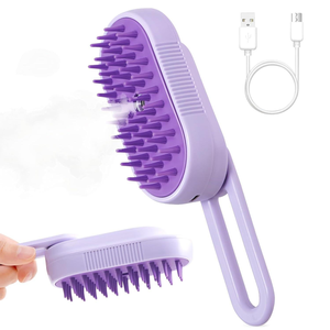 Luxury Foldable Handle <b>Pet</b> Steam <b>Brush</b> Anti-Static Spray Hair Remover Grooming Tool Silicone Charge Cat Comb for Hair Shedding - Product Image 6