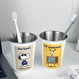 ถ้วยแปรงสีฟันสแตนเลส ดีไซน์การ์ตูน ปากกว้าง ใช้ในบ้าน - Product Image 3