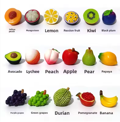 17 frutas 1 - Distribución plana, tal como se muestra.