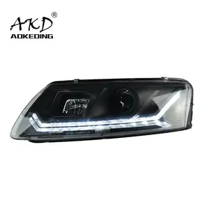 AKD araba Styling için kafa lambası A6 farlar 2004-2011 A6 LED far C5 C6 dönüş sinyali DRL Bi xenon projektör oto aksesuarları
