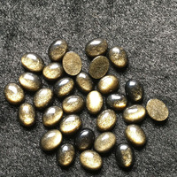 Cabochon en obsidienne dorée naturelle taillée ovale, fait main, pour bague DIY, pierre précieuse avec jeu de couleurs/effet de feu, tailles 4mm/5mm, vente en gros