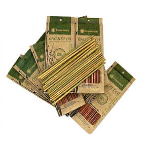 Pailles à boire en herbe de qualité supérieure, durables, jetables, compostables, naturelles, fabricant en gros au Vietnam - Product Image 1