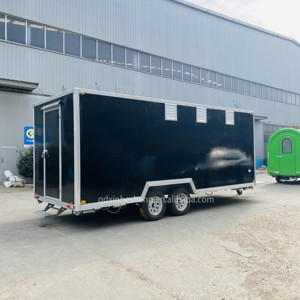 Camion de restauration entièrement équipé de 12 pieds, chariot à hot-dogs, remorque personnalisée USA avec équipements de cuisine complets SFT-Black Fo - Product Image 3
