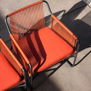 Muebles de jardín para patio, correas tejidas para comedor, sillas al aire libre, juego de mesa y sillas para exteriores para cafetería y restaurantes - Product Image 5