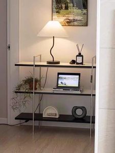 Modern Multi-Layered Stainless Steel Floor Standing Storage <b>Unit</b> Open Back Design Adjustable Height Bookshelf Style Bedroom - Product Image 4