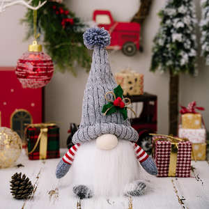 MODA Nuevas decoraciones navideñas Navidad Gnomo Led de alto grado Sombrero de punto Muñeca luminosa Gnomo de Navidad - Product Image 3