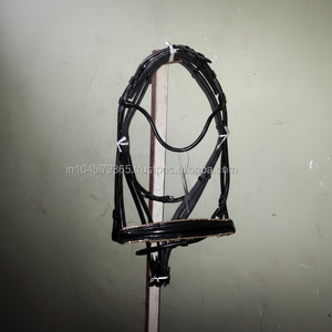 Bridon en cuir rond de haute qualité avec cristaux, modèle 1814, pour chevaux - Product Image 1