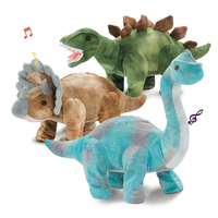 Oyuncak Brachiosaurus dolması peluş dinozor oyuncak çocuklar için uzaktan kumanda peluş kumaşlar yürüyüş oyuncak söylediklerinizi tekrarlayın