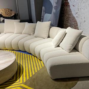 Ensemble de canapés modulaires Cloud Deep Seat en tissu italien de luxe, meubles contemporains pour salon, coussin en mousse haute densité - Product Image 2