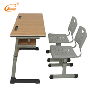 Bureau d'école, mobilier éducatif, bureau et chaises pour 2 personnes, ensemble de table d'étude