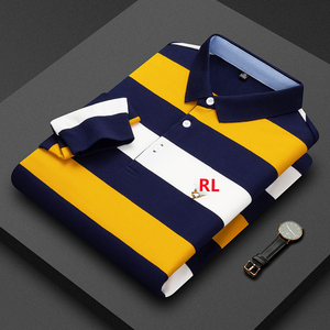 <span class=keywords><strong>Polo</strong></span> a Maniche Lunghe da <span class=keywords><strong>Uomo</strong></span> in Cotone 100% di Alta Qualità con Ricamo RL, Casual Business # RL - Product Image 1