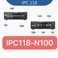 Mini-PC embarqué horizontal IPC118-N100 en alliage d'aluminium sans ventilateur, sans RAM ni ROM, avec ports multi-LAN et COM pour le contrôle d'automatisation