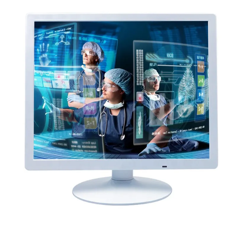 Protect Glass 17 Inch LCD white monitor with HD TV, USB, VGA, AV, Audio-in, DC-in output for dental unit use