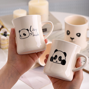 Taza Linda de Panda de Dibujos Animados, Color Beige, para Oficina, Café, Leche, <span class=keywords><strong>Desayuno</strong></span>, Pareja, Creativa, Resistente a Altas Temperaturas, con Asa, para Boda - Product Image 2
