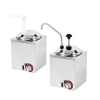 Distributeur de sauce au fromage pour nachos à chauffage électrique, chauffe-sauce au chocolat chaud et au beurre commercial en acier inoxydable avec pompe en plastique