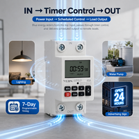 Minuteur numérique programmable hebdomadaire 7 jours pour maison intelligente, 1NO 1NC, rail DIN, alimenté par batterie, 30A AHC30A 60Hz